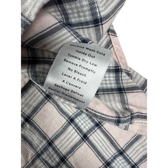 Grayson Shirt Womens Large The Hero Button Up Long Sleeve Cotton Pink Blue Plaid - Picture 7 of 7